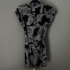 Express Black and White Palm tree Dress Size S